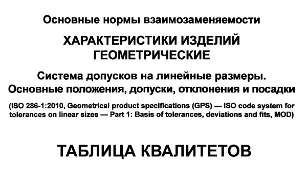 Таблица квалитетов - статьи от НПК ОборонМетХим в Екатеринбурге